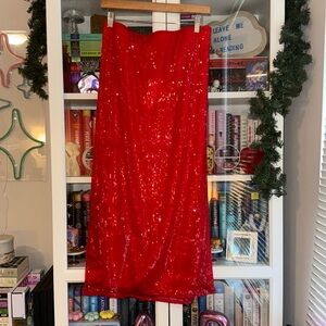NWT TARGET SEQUIN MIDI SKIRT WITH SLIT SIZE XL
